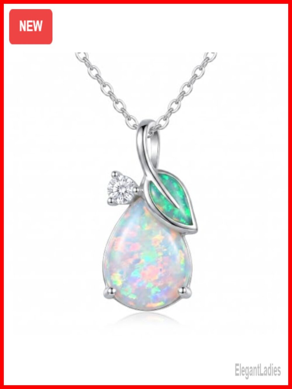 Opal 925 Sterling Silver Pendant Necklace Dainty Daily Jewelry Gift for Women